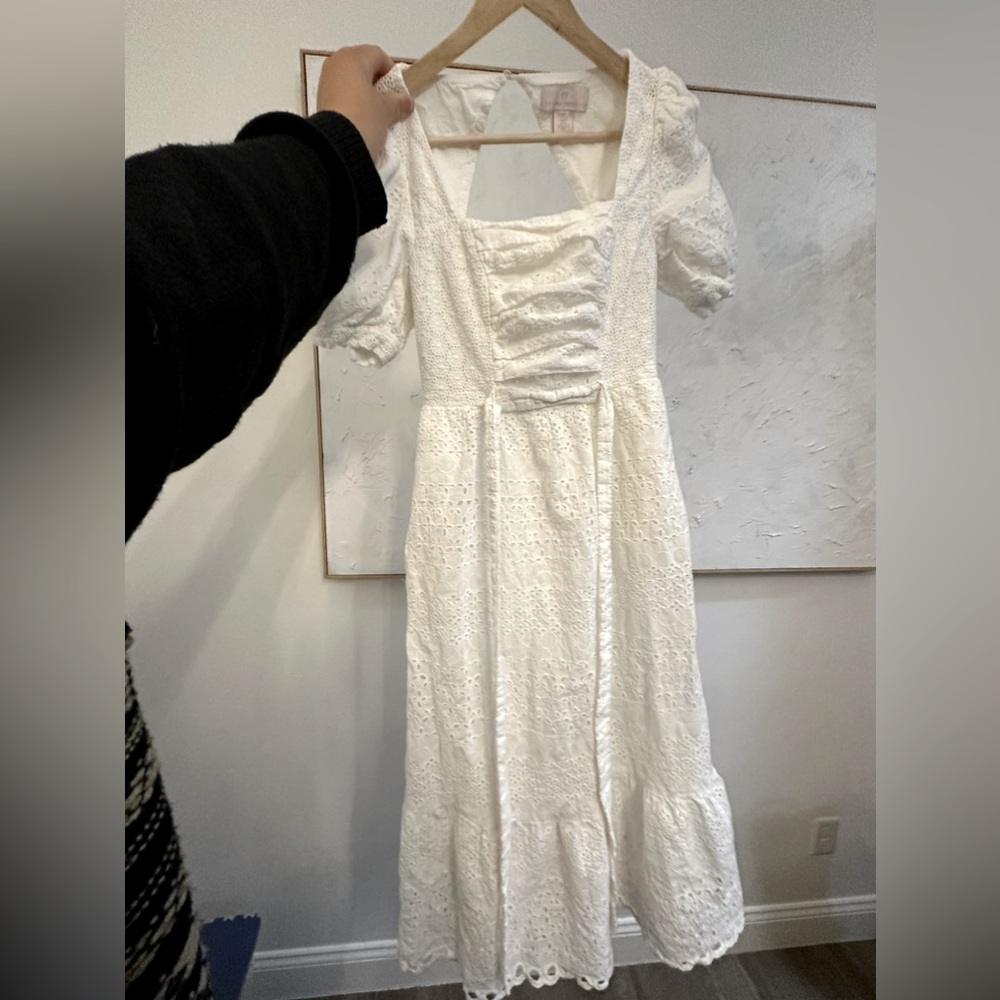 Lace Overlay Cotton Midi Dress Rachel Parcell